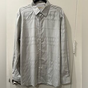 Burberry Light Gray Casual Button Down Shirt 171/2 X 44